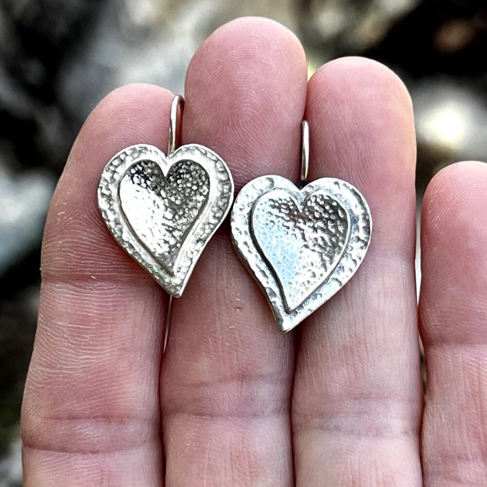Sundance Silpada NEW $138 HEART Sterling Silver 925 ISRAEL Locking Wire Earrings